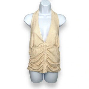 Bluebell Gold Glitter Halter Top New with Tags. Hook-and-eye closure